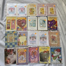 20 Joblot New Vintage Greetings Cards Cute Kitsch 80s Craft bundle C