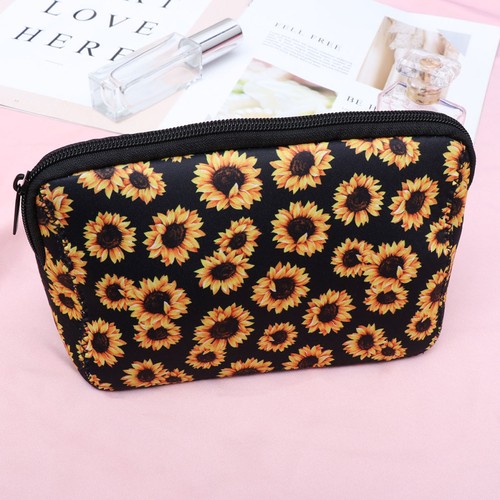 Durable sunflower makeup bag - sunflower,