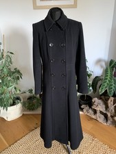 Windsmoor Black Wool Cashmere Blend Long Coat Jacket - Size UK 12 Overcoat