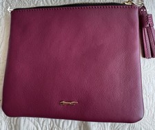 Paul Costelloe Purple Leather Tassle Pouch/bag/Xmas Gifts NEW