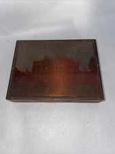 Antique Mounted Engraving / Etching Copper Printing Plate Of A “Manor” 8x11cm