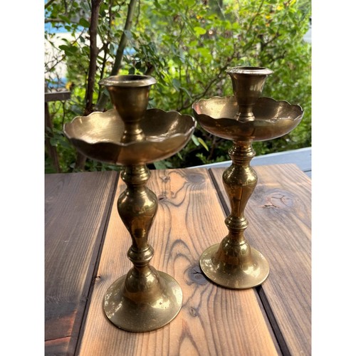 Brass candlesticks set - brass,