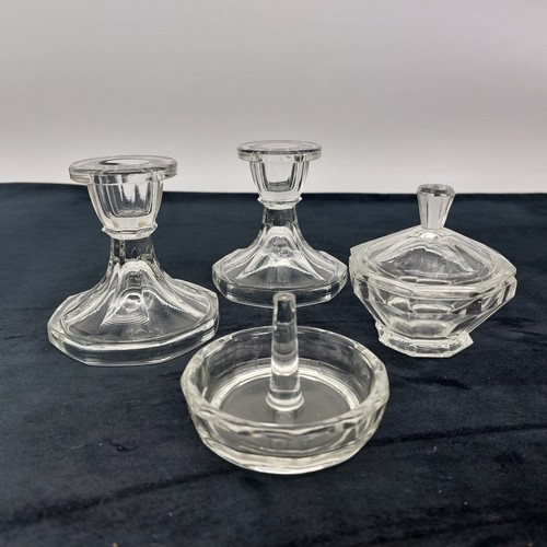 Clear pressed glass vanity - clear,