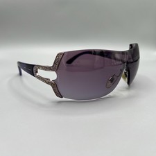 BVLGARI Crystal 6038-B 176/8H Purple Shield Y2K Sunglasses