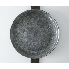 Vintage Turkish Moroccan Tray | Round Wall Hanging Copper Silver Ottoman Decor