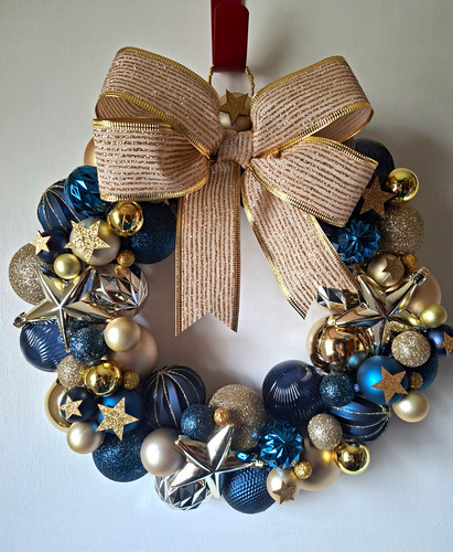 Navy gold bauble christmas - gold,