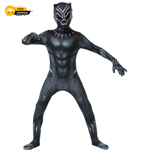 Kids black panther costume - black,