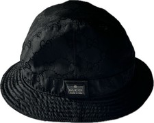 Gucci GG Monogram Jacquard Bucket Hat Black Size XL 100% Authentic