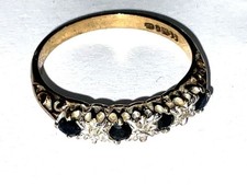 Garnets diamonds 9ct gold - ,