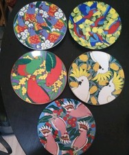 5 x Australian Fine China Bird Plate Barbara Swarbrick Cockatoo Parrot Lorikeet