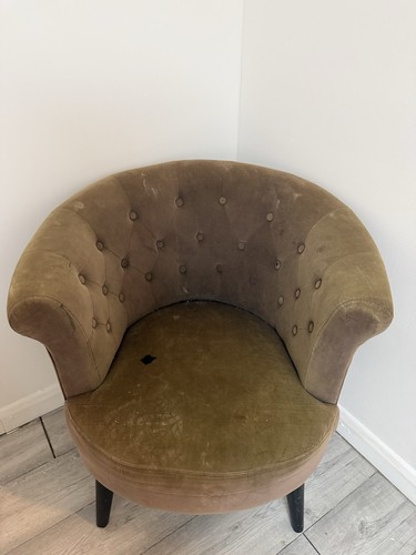 Velvet button back tub chair - tub,