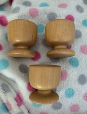 3 Wooden Egg Cups