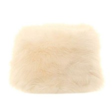 Ladies Faux Fur Hat Cossack Russian Style Cream Pillbox Hat With Fleece Lining