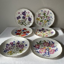 Set of 6 Royal Albert Collectors plates Britain's Wild Flowers Jo Hague