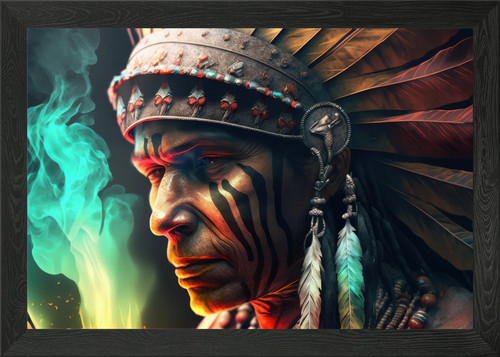 Native american shaman framed - shaman,