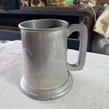 Vintage Pewter Tankard, Glass