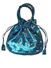 Teal embroidered floral