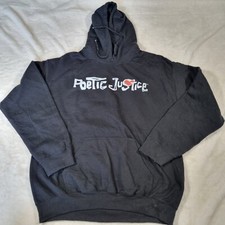 Poetic Justice 2Pac Mens Large Light Hoodie Rap Hip Hop Jumper Sweater Festival