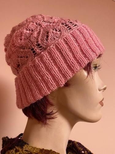 Hand knit wool blend - hand, beanie
