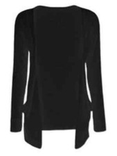 Girls Black Boyfriend Cardigan Long Sleeved Open Front Jersey Size 11-12 Years