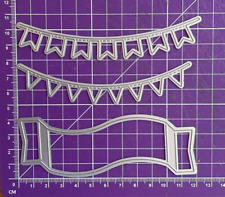 Banner & Bunting Metal Cutting Dies Craft Card Making (3 Dies)