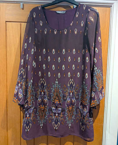 Sophie gray purple - gray, paisley