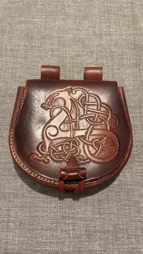 Viking leather belt pouch - viking,