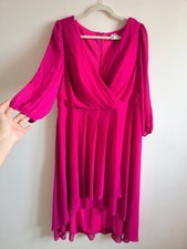 Ever Pretty Pink Bridesmaid Dress Size 18 Long Sleeves HiLow Event Wedding Guest