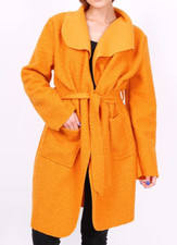 Womens Mustard Boucle Coat