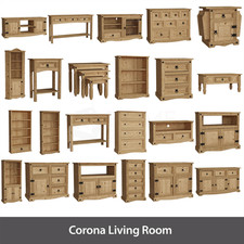 Corona TV Stand Sideboard Bookcase Coffee Table Solid Pine Living Room Furniture