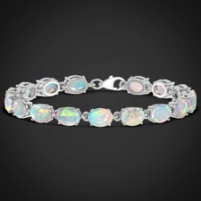 White opal tennis bracelet