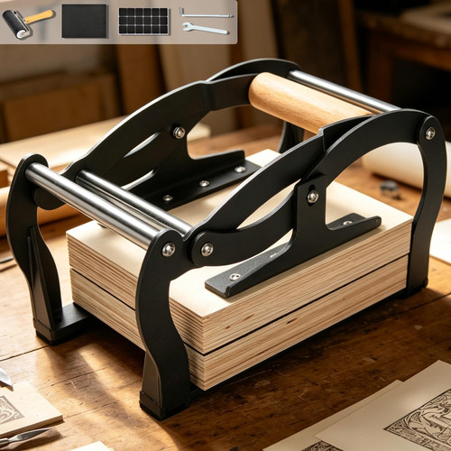 Mini linocut press printing - press,,