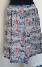 Cath Kidston Women's Skirt Size L 2 Side Pockets Blue Pink Scenic Floral Design
