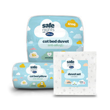 Silentnight Safe Nights Cot Bed Duvet Set, Cot Bed Duvet and Pillow Bundle