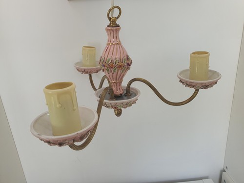 Vintage pink floral porcelain - vintage,