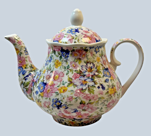 Kent pottery teapot floral - teapot,