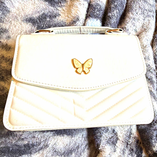 White quilted faux - white,