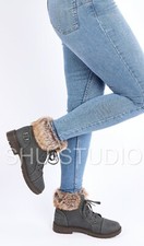 WOMENS LADIES FAUX FUR GRIP