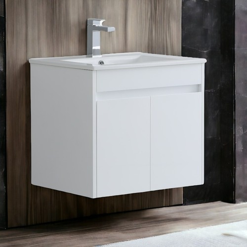 White 600mm wall hung basin - white,