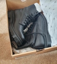 GENUINE Dr Martens Mono Pascal 1460 Black Real Leather Boots Hard Wearing