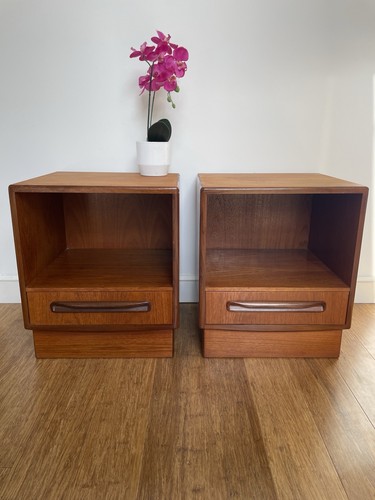Pair mid century teak gplan - of,