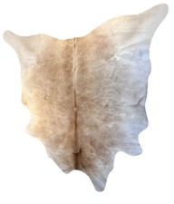Hanlin Medium Cow Hide Rug 200cm X 200cm 2.74m2 Beige & White, South American