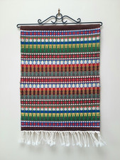 Scandinavian woven folk art wall hanging
