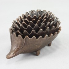 Walter Bosse Style Stacking Hedgehog Ashtrays Bronze Colour Metal x6