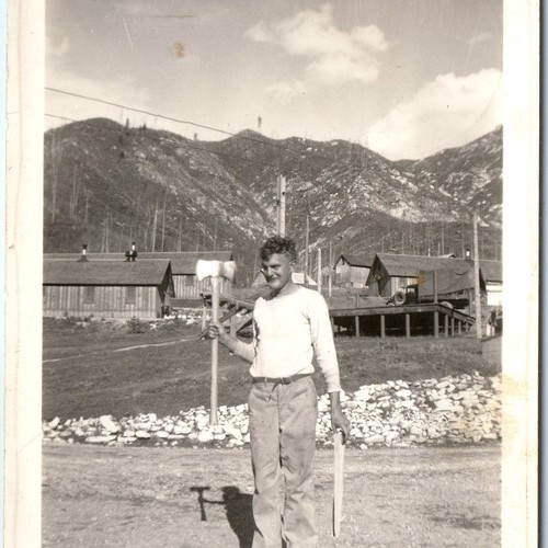 C1930s ccc camp man posing - ccc,