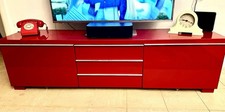 Ikea Besta Burs TV Unit, High Gloss Red, Good Condition.