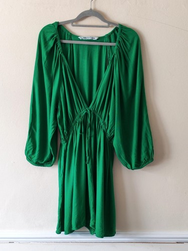 Zara green plunge neck - zara,