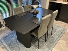 Black Dining Table And 4 Grey