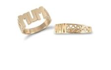 9ct Gold Mum Ring with Lattice Sides