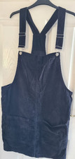 Ladies black denim dungaree